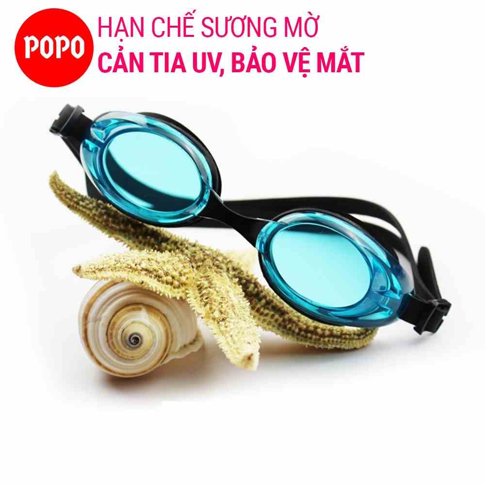 Kính bơi người lớn POPO 1153 chống tia UV, chống lóa, mắt trong suốt