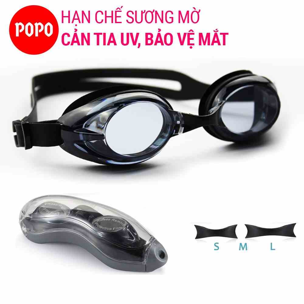 Kính bơi người lớn POPO 1153, mắt trong sử dụng được cho nam nữ cản tia UV hạn chế sương mờ