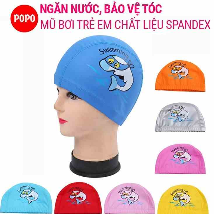 Nón bơi trẻ em chất liệu an toàn hính cá POPO 1179 mang đếm cảm giác mềm mại khi đội cho bé