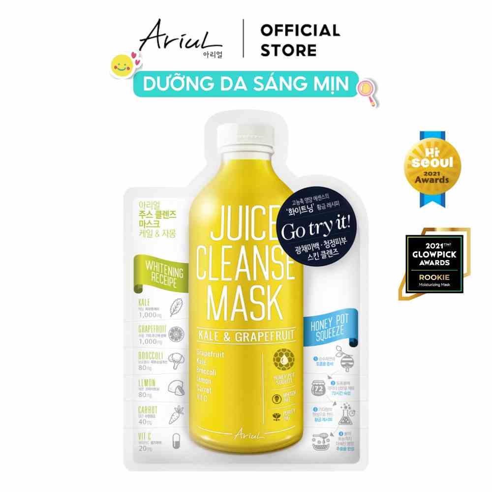 [Mã BMLTB200 giảm đến 100K đơn 499K] Mặt Nạ Ariul Juice Cleanse Làm Sáng Da Chiết Xuất Cải Xoăn & Bưởi 20ml