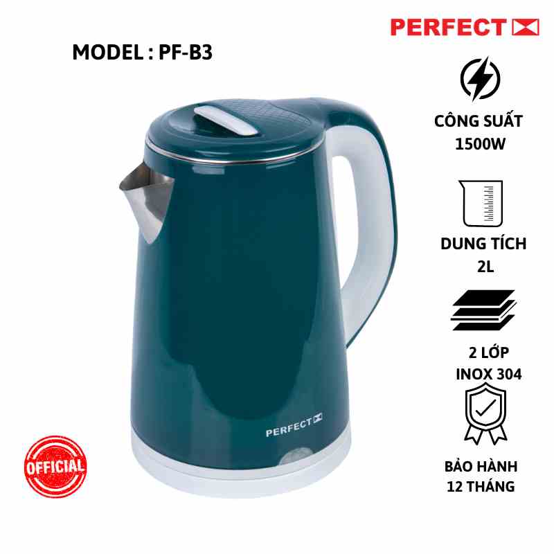 Bình Đun Siêu Tốc Perfect PF-B3 1,8L (Giao Màu Ngẫu Nhiên)