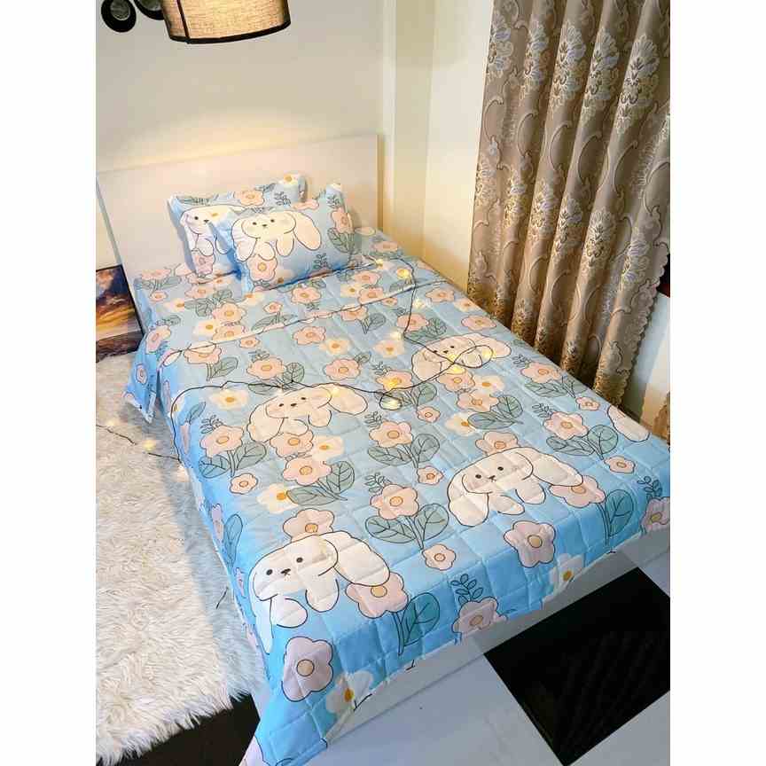 [Mã BMLTB35 giảm đến 35K đơn 99K] Chăn hè cotton poly Emmibedding Store thỏ trắng