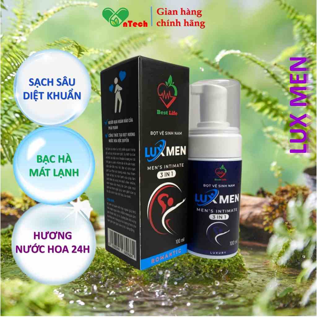 Bọt vệ sinh nam 3 trong 1 Best Life Lux Men dung dịch vệ sinh nam giới tạo bọt hương nước hoa ROMANTIC chai 100ml