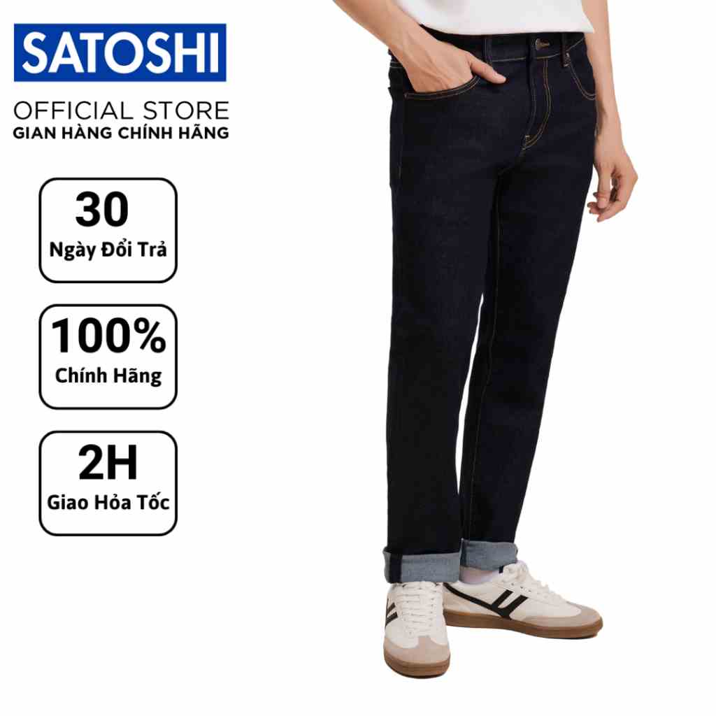 Quần Jean Nam SATOSHI SAQJ65 form slimfit ống ôm vừa, chất jean co dãn mặc thoải mái