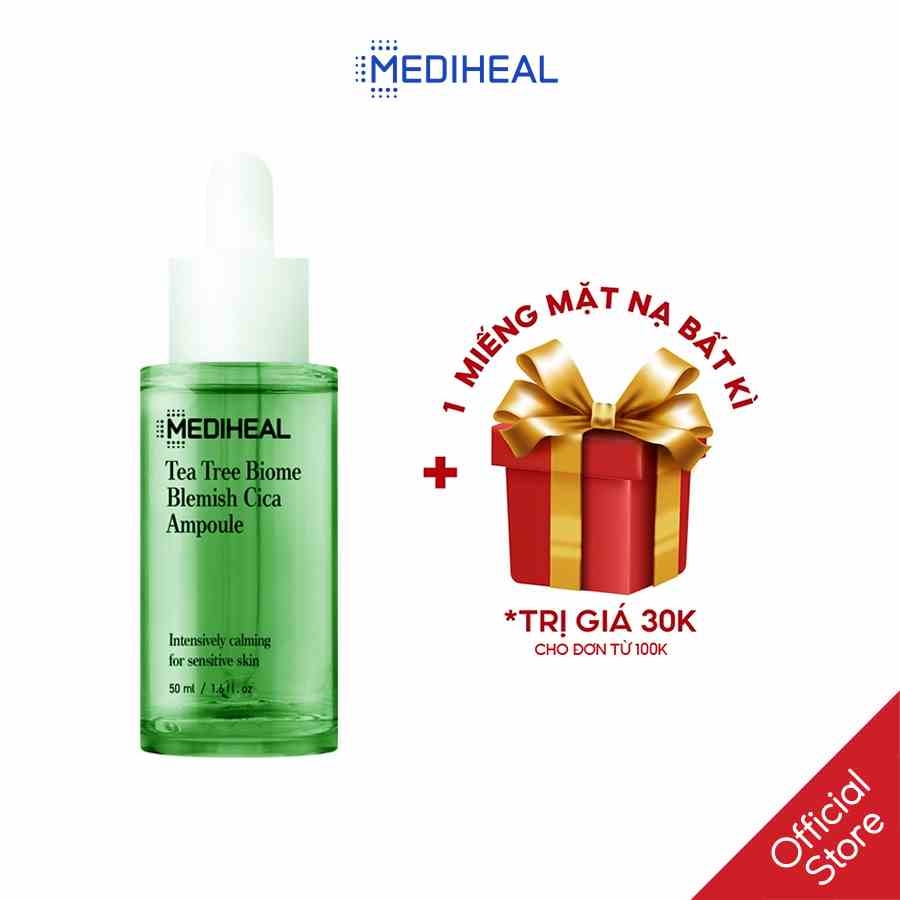 [Nhập mã COSMH22 giảm 8%] Tinh Chất Chiết Xuất Tràm Trà Và Rau Má Mediheal Tea Tree Biome Blemish Cica Ampoule 50ml