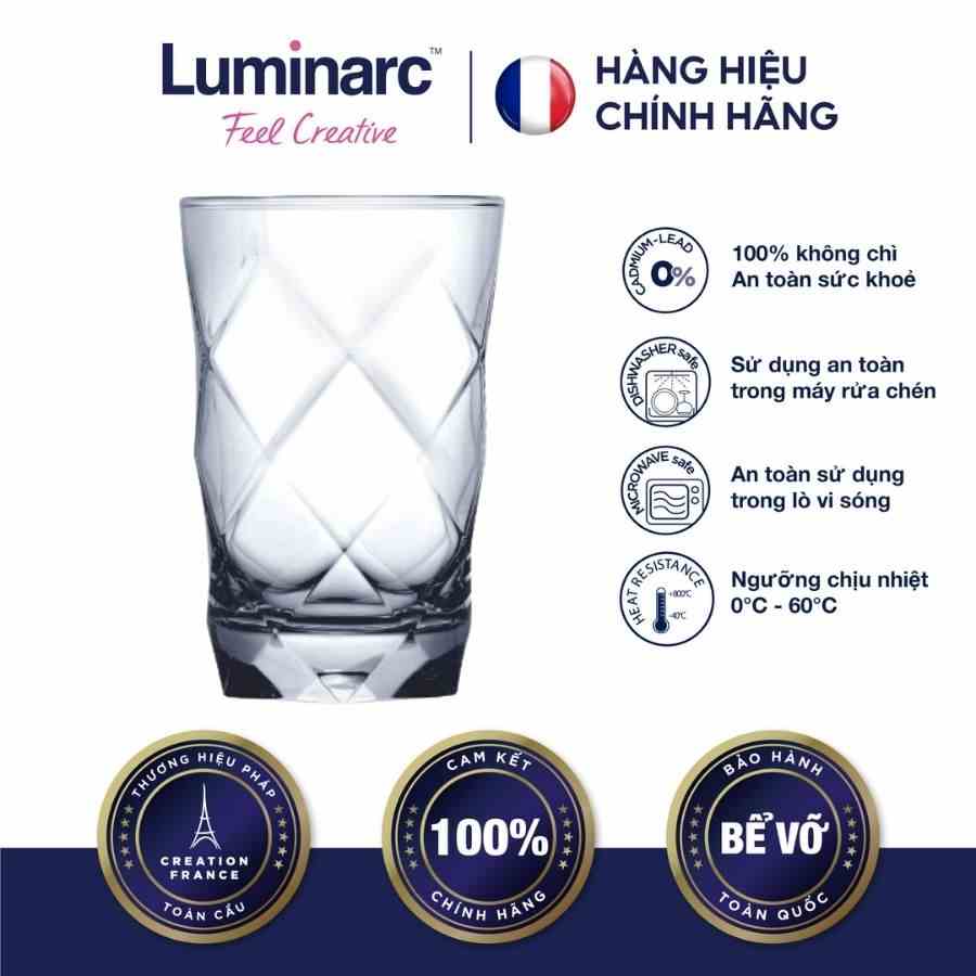 [Mã BMLTA35 giảm đến 35K đơn 99K] Bộ 6 Ly Cao Thuỷ Tinh Luminarc Louvre 350ml- LULON1807