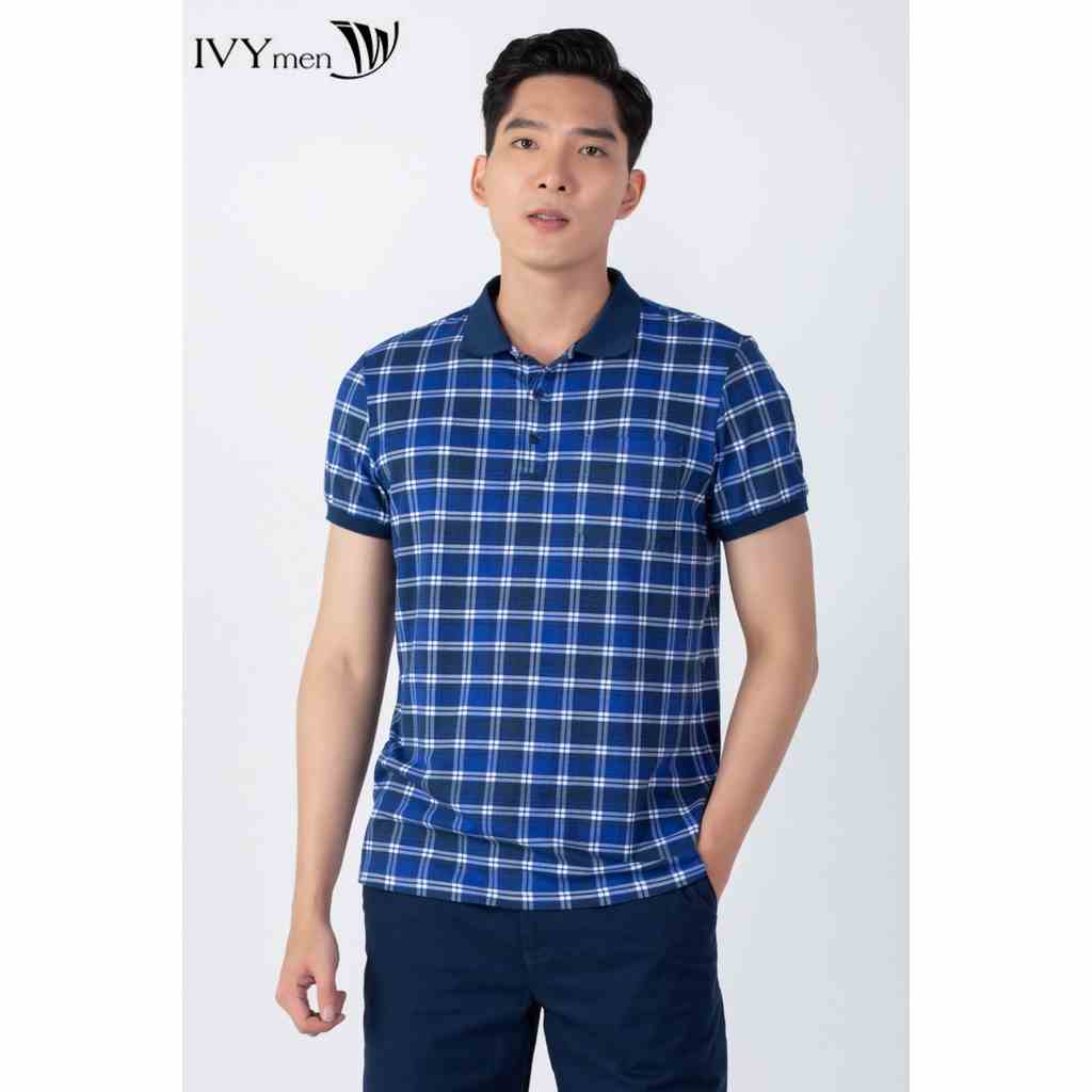 Áo polo nam vải kẻ IVY moda MS 57E3006