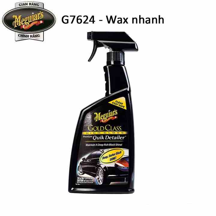 Meguiars Dung dịch bảo dưỡng nhanh cho sơn xe dòng Gold Class - Gold Class Quik Detailer, G7624, 24 oz - 709ml