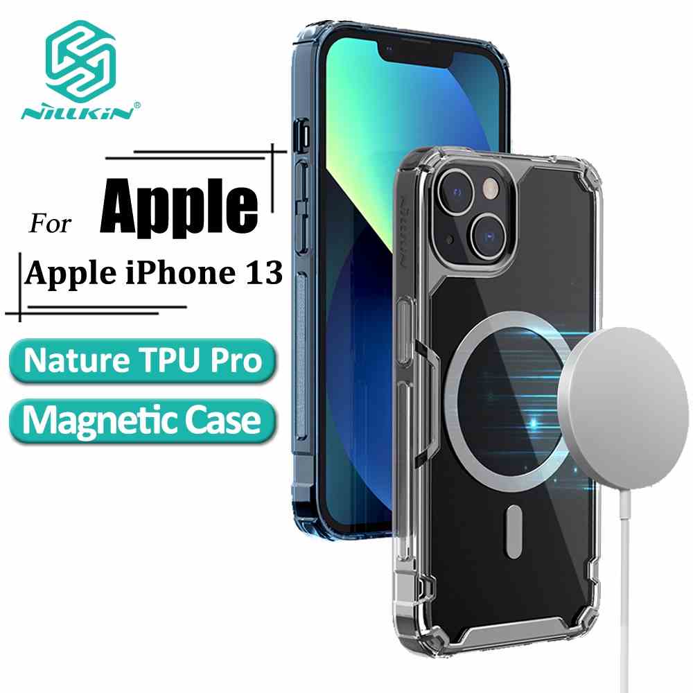 Ốp điện thoại Nillkin đặc tính TPU từ tính cao siêu mỏng trong suốt chống sốc cho iPhone 13