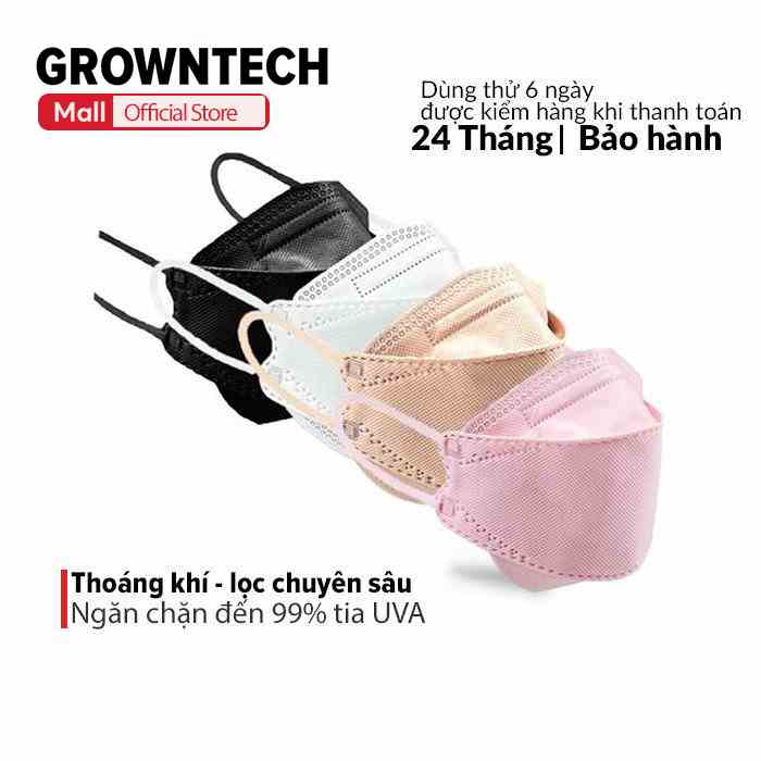 Combo 100 Hồng xinh khẩu trang 4D KF94 hồng Mask 4 lớp chống bụi mịn và kháng khuẩn hàng cao cấp GROWNTECH