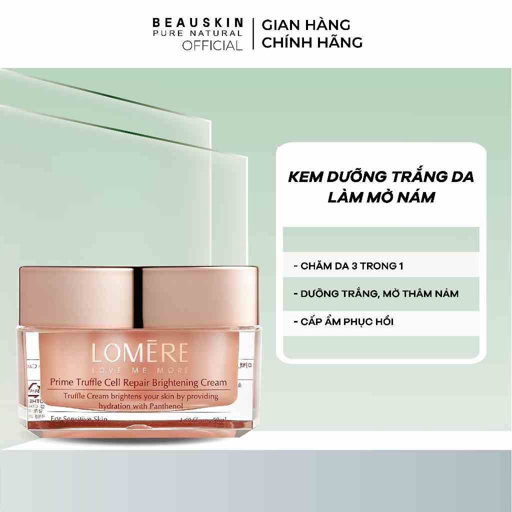 Kem Dưỡng Trắng Da LOMERE Prime Truffle Cell Làm Mờ Vết Nám Cung Cấp Ẩm Giúp Da Khỏe Mạnh Căng Mượt 50ml