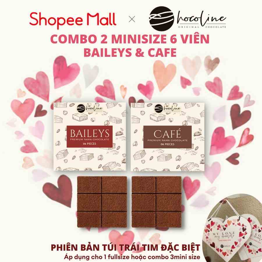 Socola Tươi Chocoline Vị Cafe, Vị Kem Sữa Baileys - Combo 2 hộp 6V (80 gram)