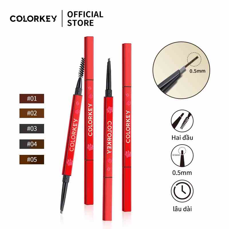 【COLORKEY】Chì kẻ lông mày COLORKEY đầu tam giác không thấm nước và mồ hôi 0.07g