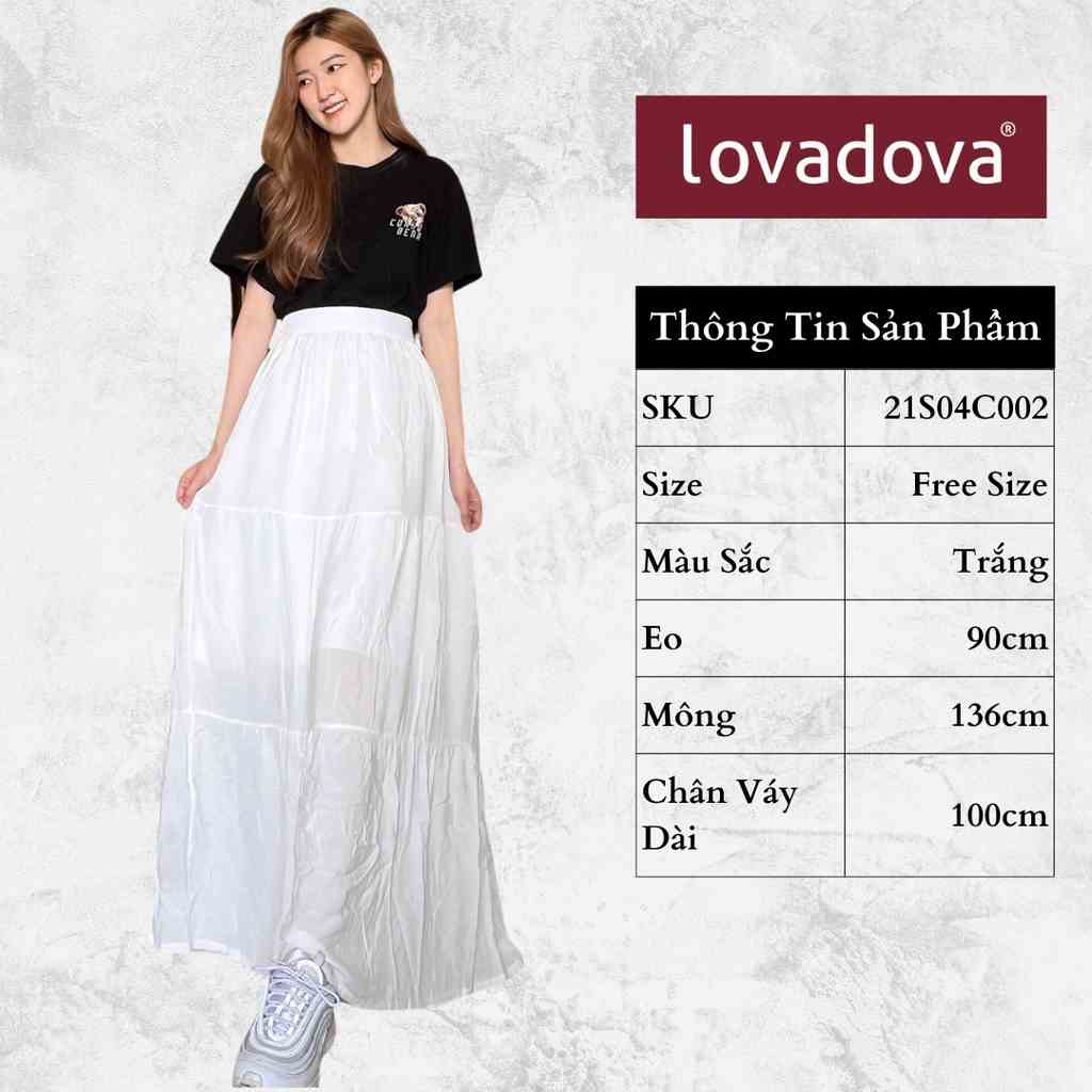 Chân Váy, Cách Điệu Đơn Giản, Trơn, Màu Trắng - Lovadova 21S04C002