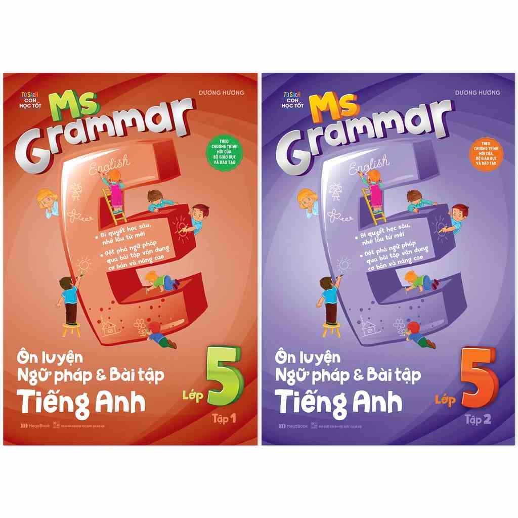 Sách Combo Ms Grammar - Ôn Luyện Ngữ Pháp Và Bài Tập Tiếng Anh Lớp 5: Tập 1 Và 2