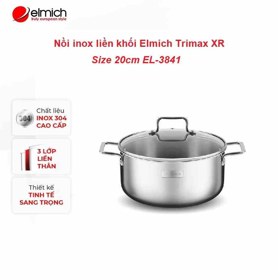 [LIFEMCMBP4 -12% đơn 250K] Nồi Inox 304 cao cấp 3 đáy liền khối Elmich Trimax XR EL-3841 size 20cm