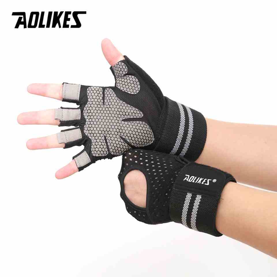 [Mã BMLTB35 giảm đến 35K đơn 99K] Găng tay tập gym AOLIKES A-113B chống trơn trợt Fitness Gym Glove