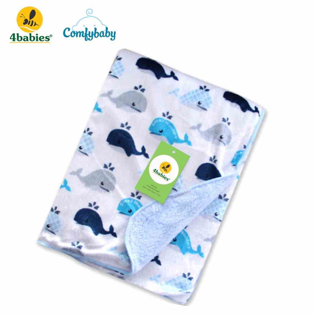 Chăn lông tuyết mịn 2 lớp 4Babies - Comfybaby 0821-4BB-CHAN01 Size 76*102cm