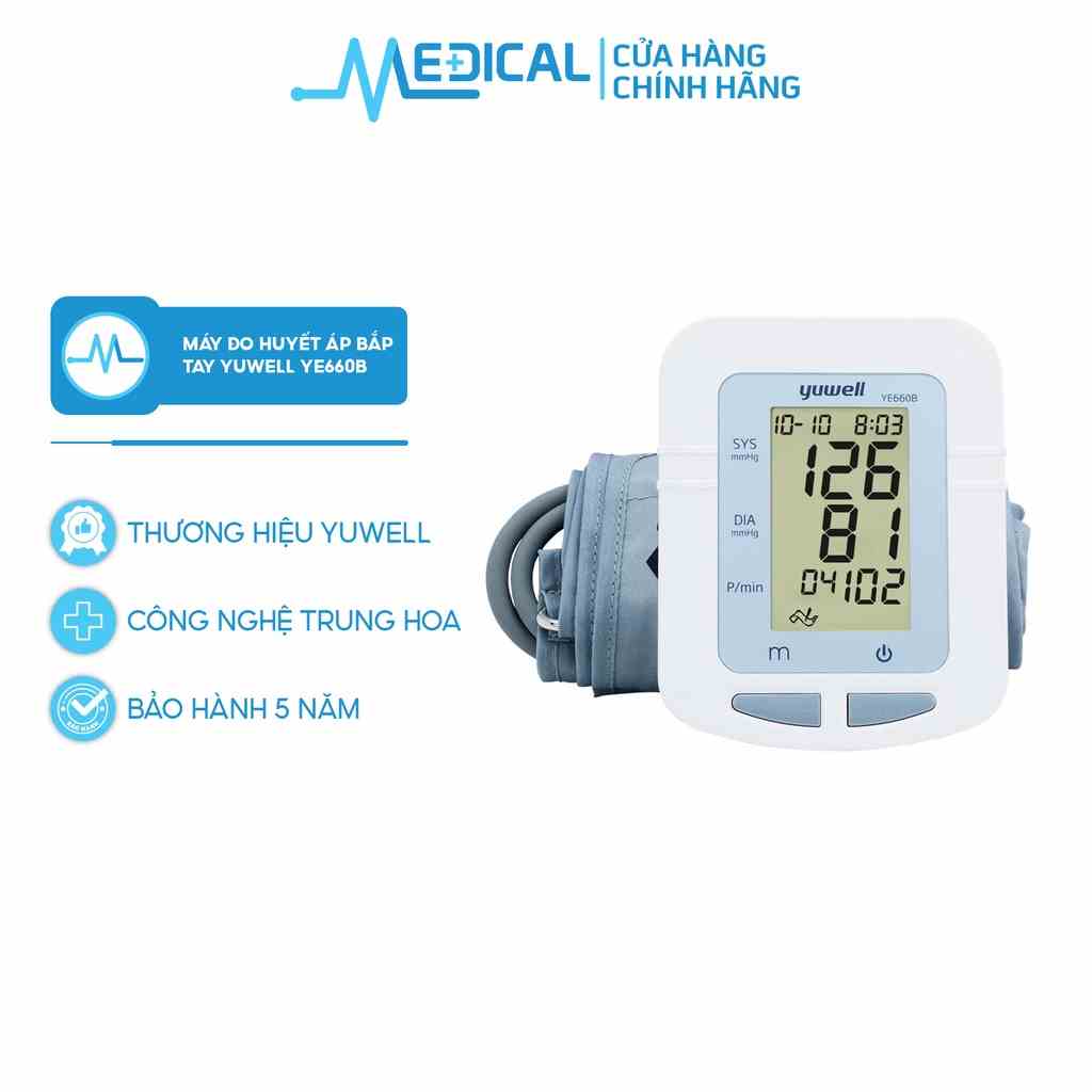 Máy đo huyết áp bắp tay YUWELL YE660B bảo hành 5 năm chính hãng - MEDICAL