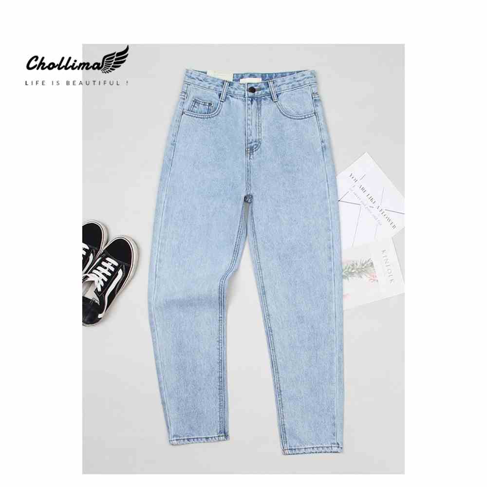 Quần baggy jean Chollima ống nhỏ trơn cuốn lai QD022 phong cách hàn quốc trẻ trung năng động