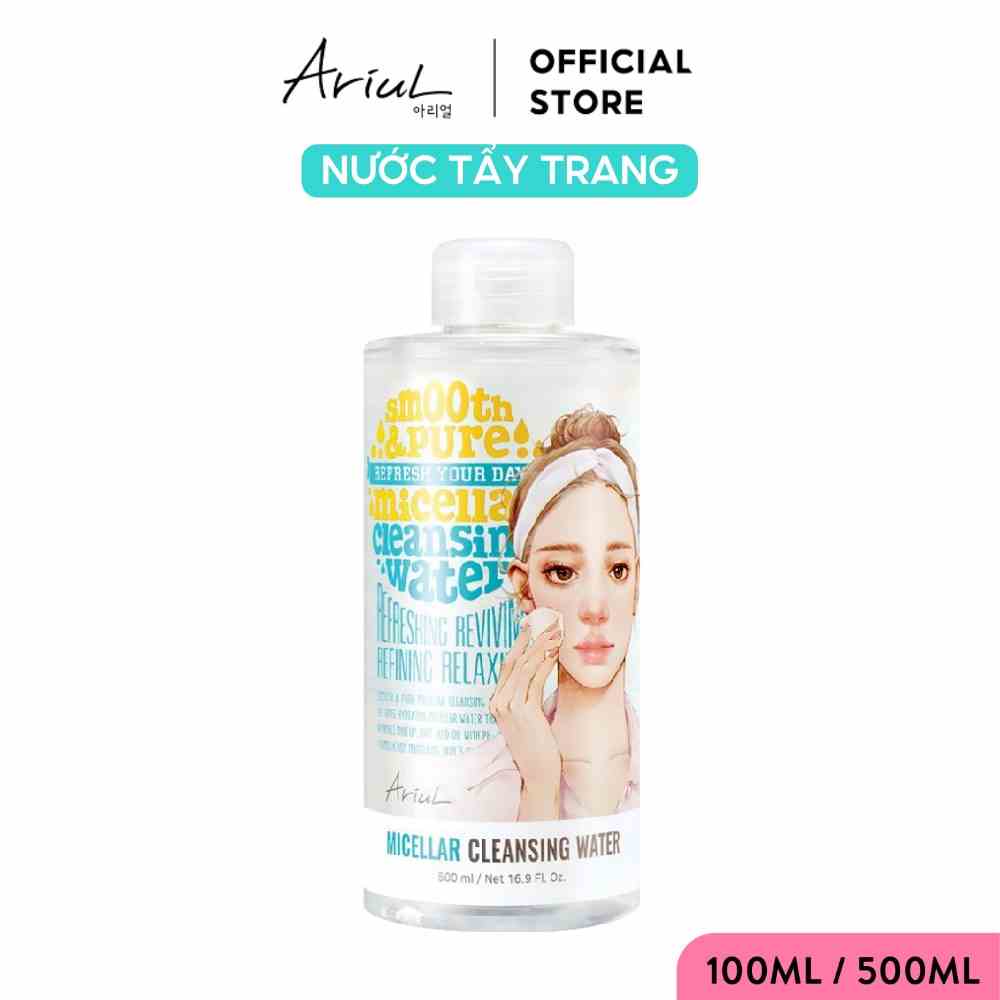 [Mã BMLTB200 giảm đến 100K đơn 499K] Nước tẩy trang ARIUL Smooth & Pure sạch sâu dưỡng ẩm 100ml/ 500ml