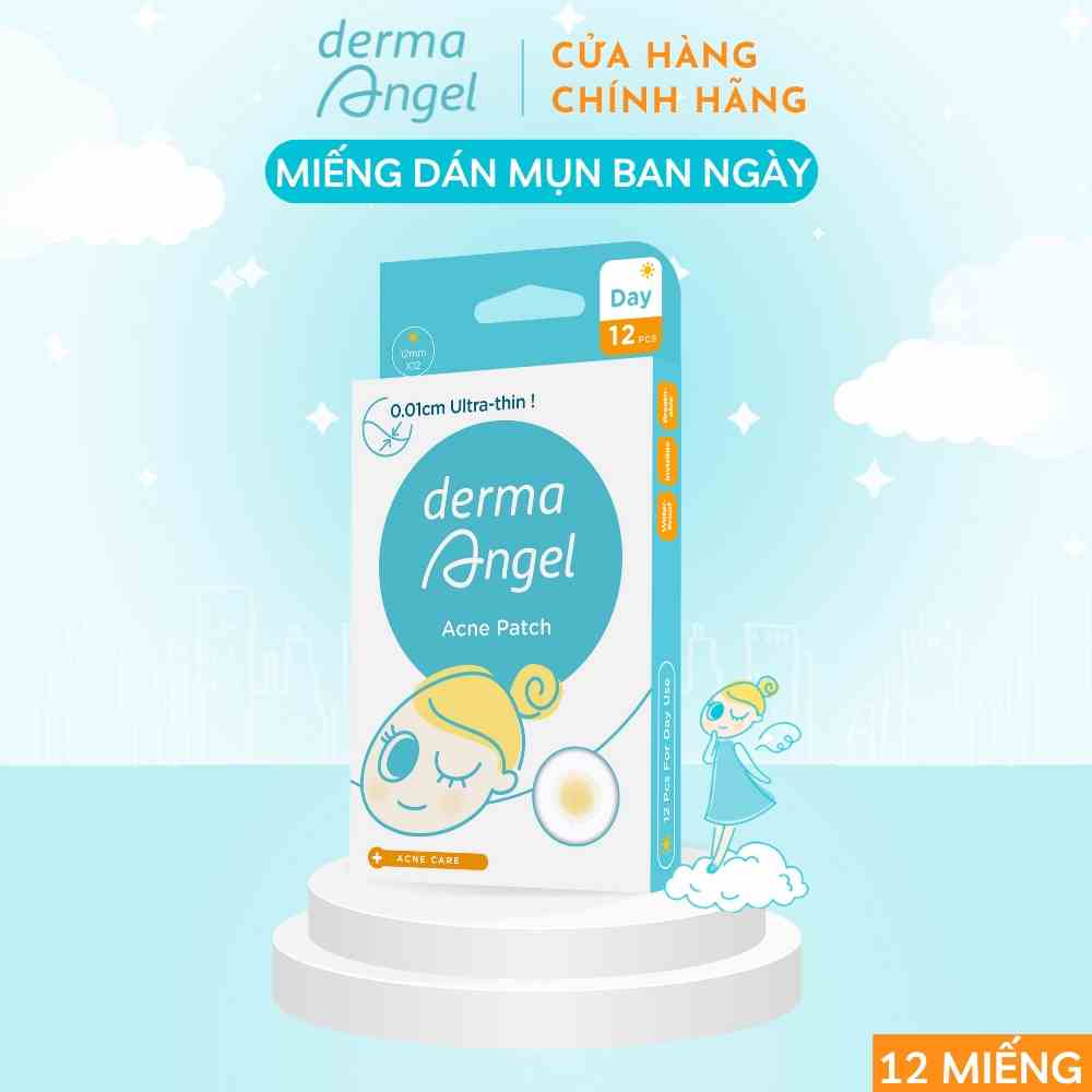 [Mã BMLTA35 giảm đến 35K đơn 99K] Miếng dán mụn dùng cho ban ngày (12 miếng) DERMA ANGEL