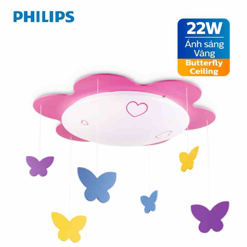 [Mã BMLTB35 giảm đến 35K đơn 99K] Đèn trần phòng trẻ em Philips LED Butterfly 77500 22W