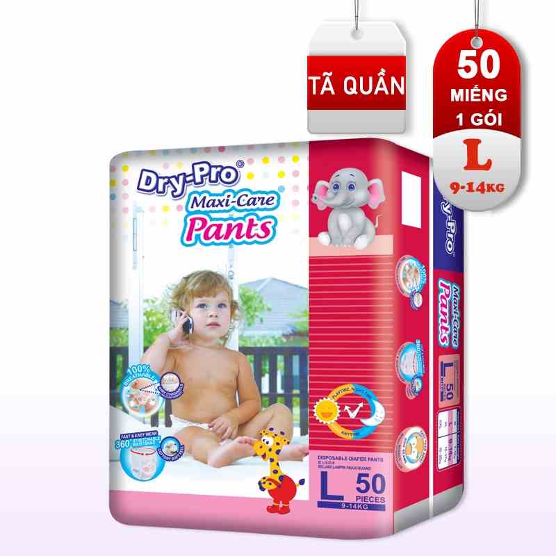 [Mã BMLTA35 giảm đến 35K đơn 99K] TÃ QUẦN GÓI LỚN DRY-PRO siêu thấm hút nhập khẩu MALAYSIA