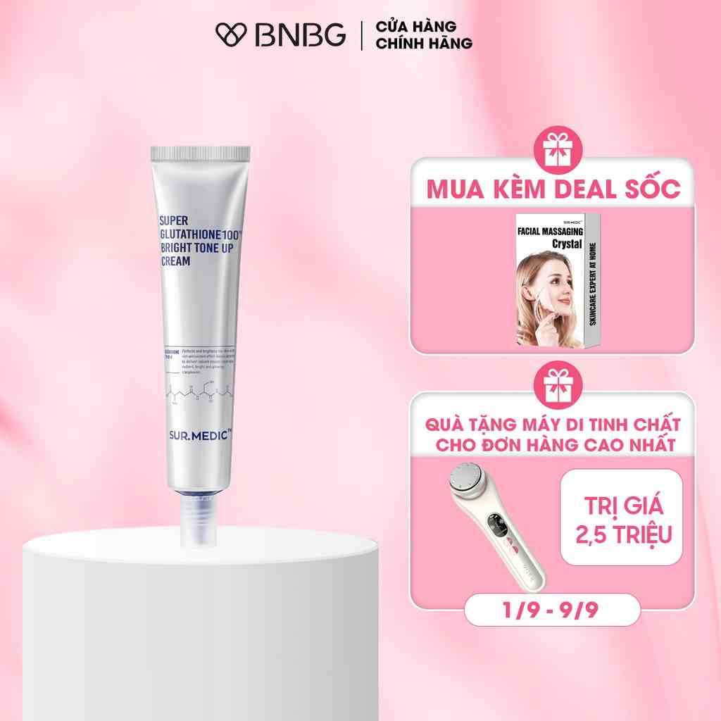 Kem Dưỡng Nâng Tông Trắng Da SURMEDIC Super Glutathione 100 Bright Tone Up Cream 40ml