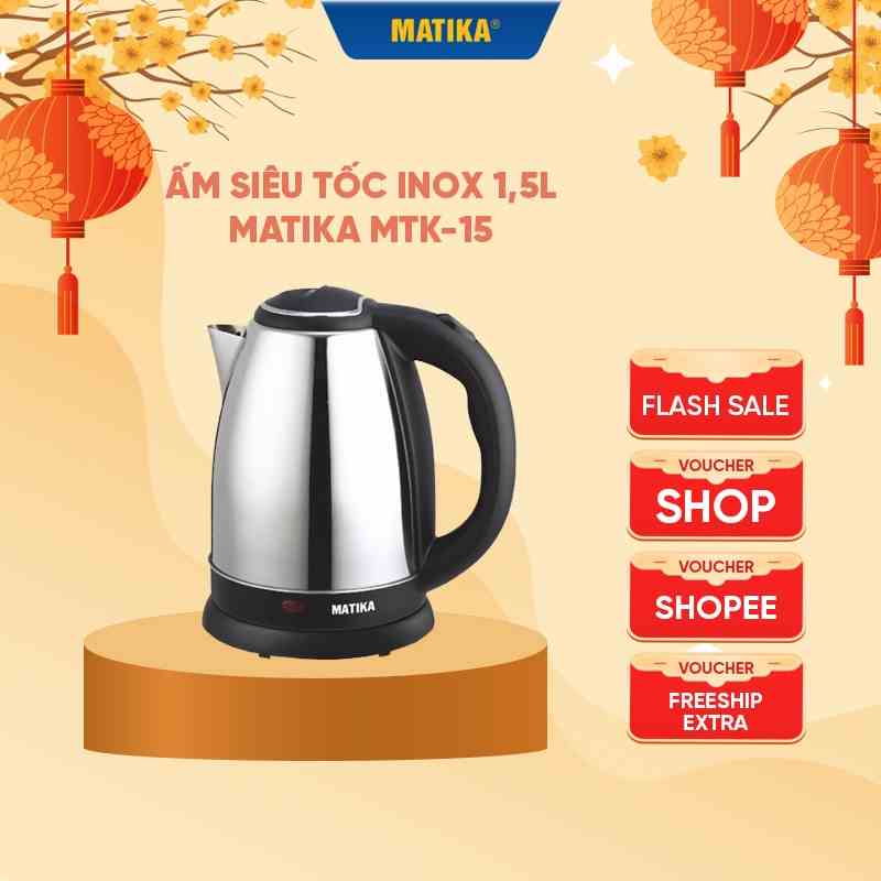 Ấm Siêu Tốc MATIKA Inox 1.5L MTK-15