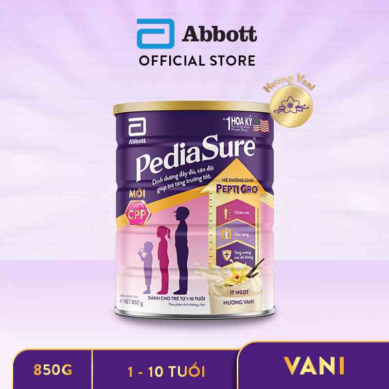 Sữa bột Pediasure 850g hương vani