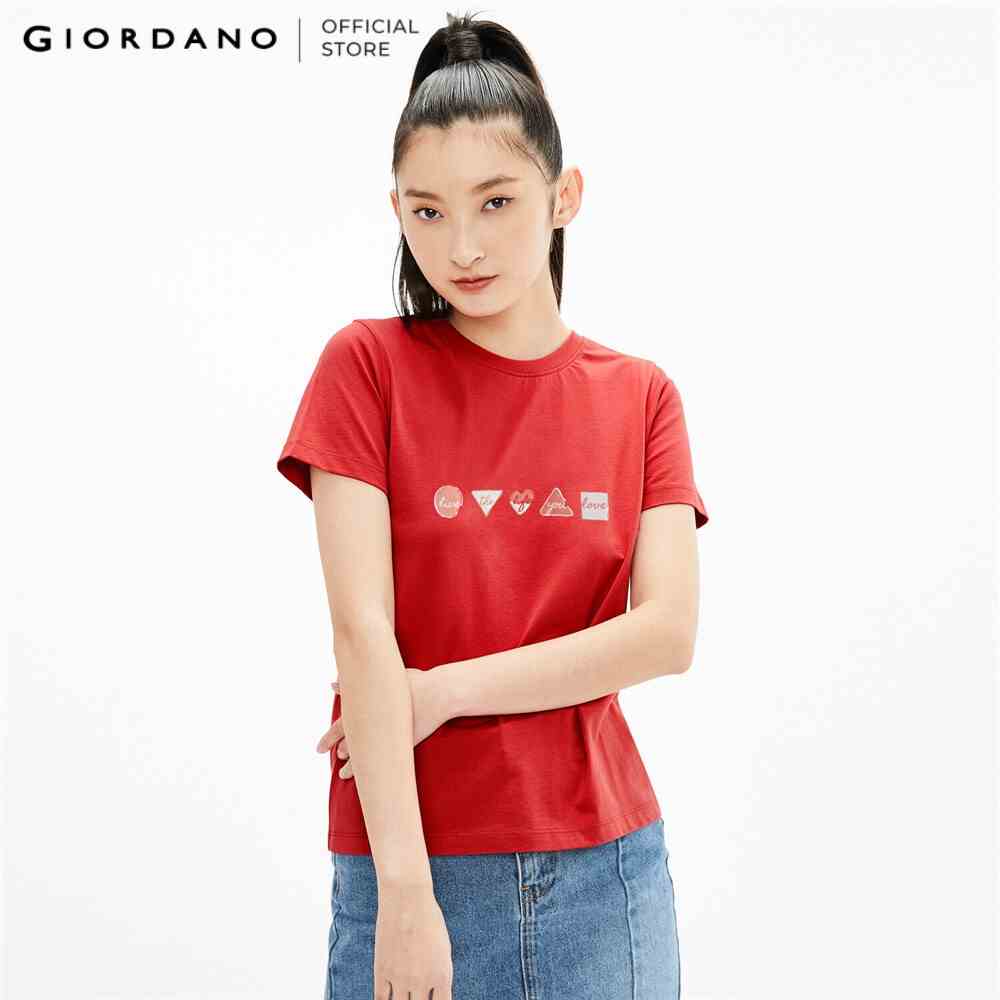 Áo Thun Nữ Ngắn Tay In Hình Giordano 05391211