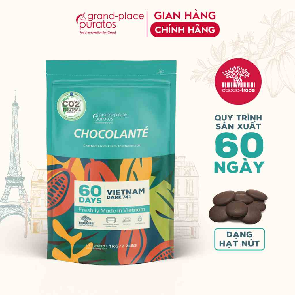 Socola Nguyên Chất Chocolante 60-Days VN Dark 74% Puratos Grand-Place VN-1kg