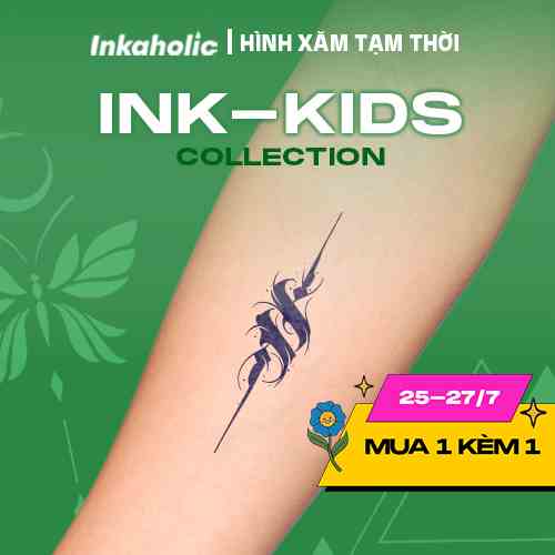 [INK-KIDS Collection] Hình xăm dán tạm thời 15 ngày Inkaholic - xăm giả đẹp & ngầu y xăm thật, chống nước