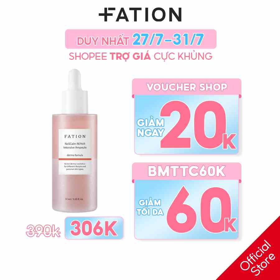 Tinh Chất Dưỡng Ẩm Phục Hồi Và Dưỡng Ẩm Sâu FATION NoSCalm Repair Intensive Ampoule 50ml