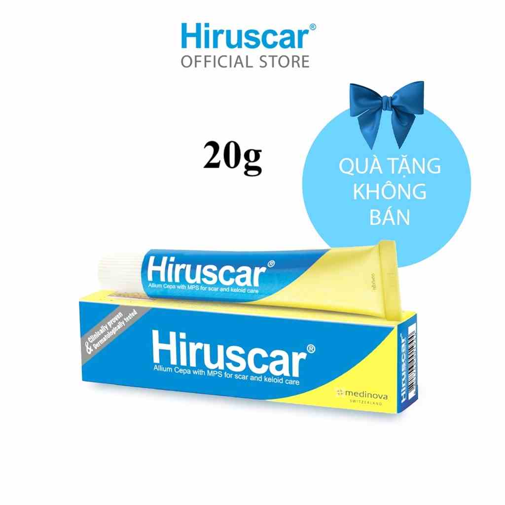 (Quà tặng không bán) Gel cải thiện sẹo vừa, sẹo lõm, sẹo thâm Hiruscar Gel 20g