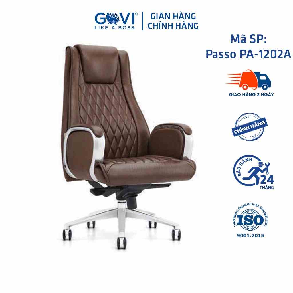 Ghế lãnh đạo GOVI Passo PA-1202A Da bò Italy nhập khẩu