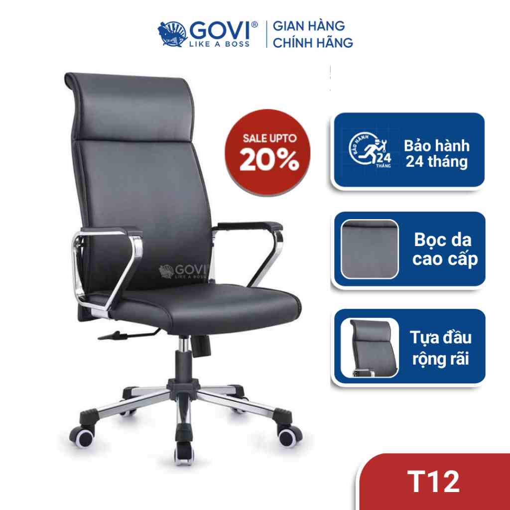 Ghế giám đốc GOVI Titan T12 Da Microfiber sang trọng