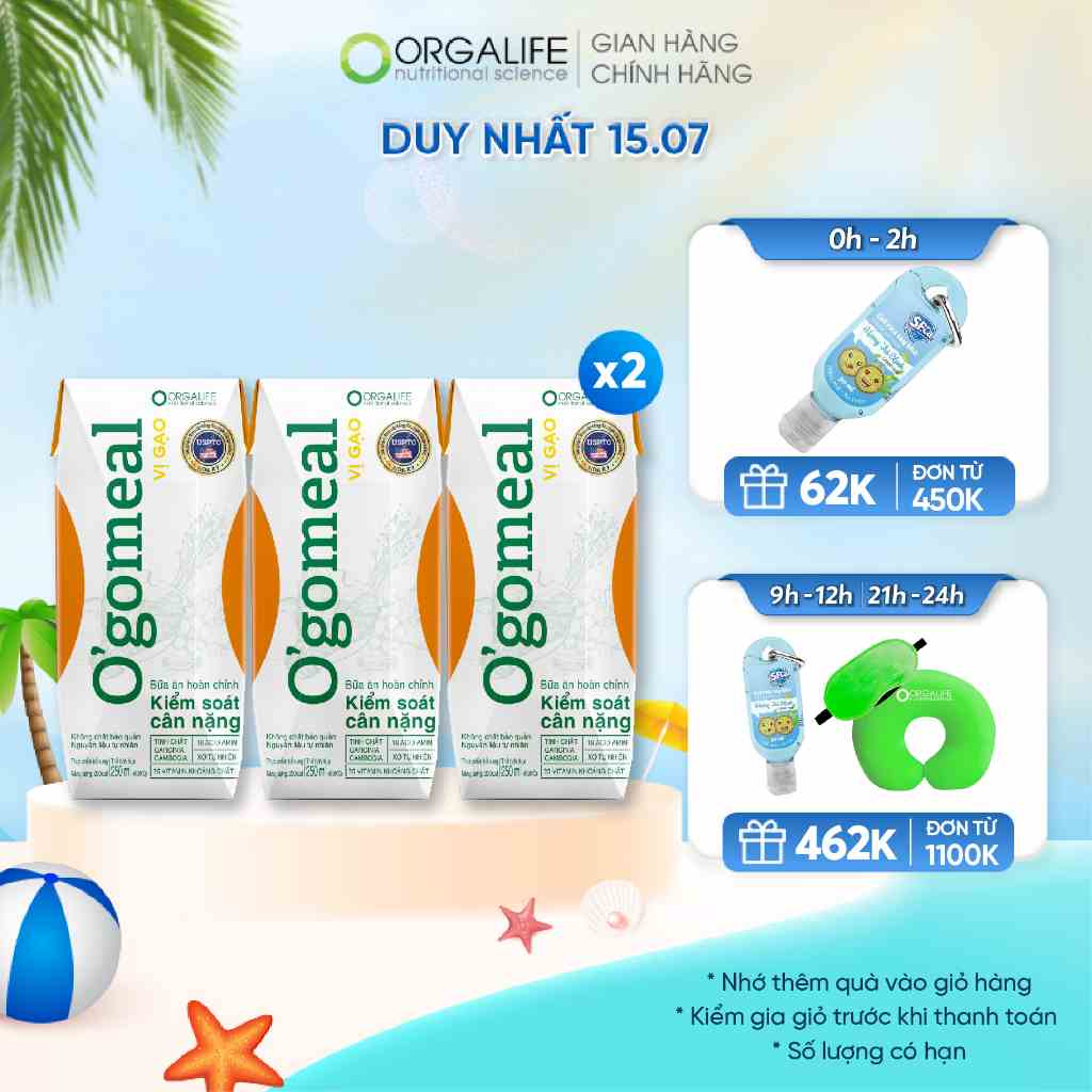 Combo 7 ngày Healthy Ogomeal Vị Gạo kiểm soát cân nặng 250ml/hộp (6 hộp) - Bữa ăn thay thế, giảm cân an toàn, dáng đẹp