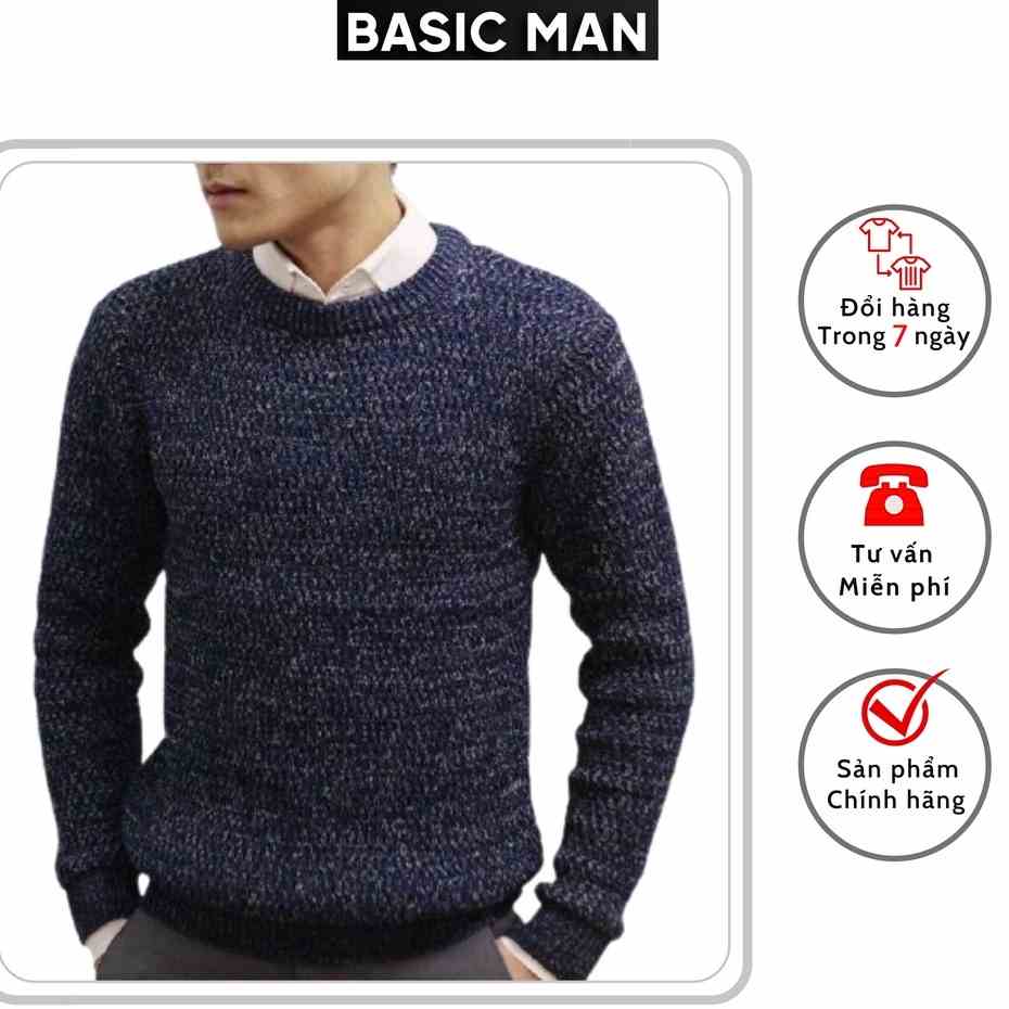 [Mã BMLTB35 giảm đến 35K đơn 99K] Áo Len Nam Tiêu BASIC MAN cổ tròn from rộng - ALEN TIEU