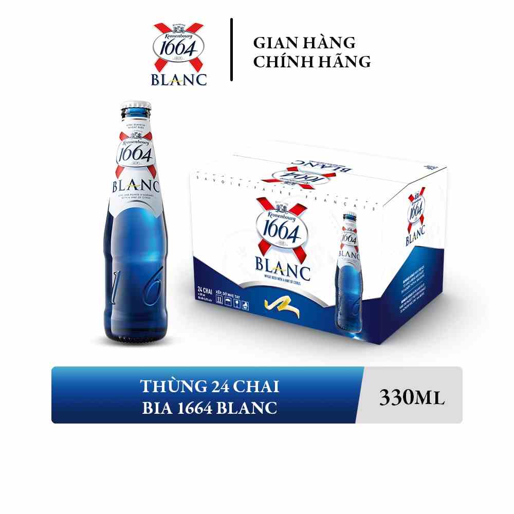 Thùng 24 Chai bia Kronenbourg 1664 Blanc 330ml