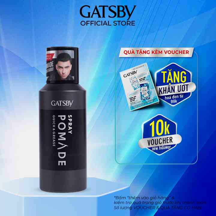 [Mã BMLTB35 giảm đến 35K đơn 99K] Xịt Tạo Kiểu Tóc GATSBY Spray Pomade Quick & Grease 150ml