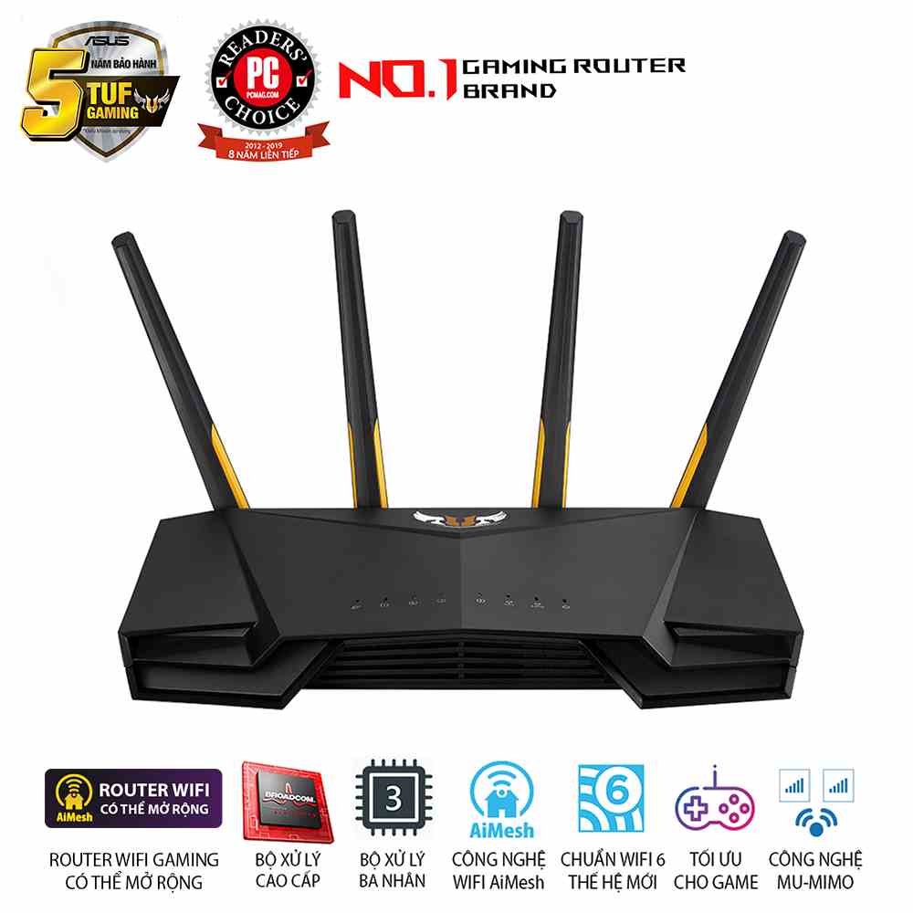 [TẶNG VOUCHER GOT IT 10%]ASUS TUF GAMING AX3000 (Gaming Router) Wifi AX3000 2 băng tần, WiFi gaming có thể mở rộng