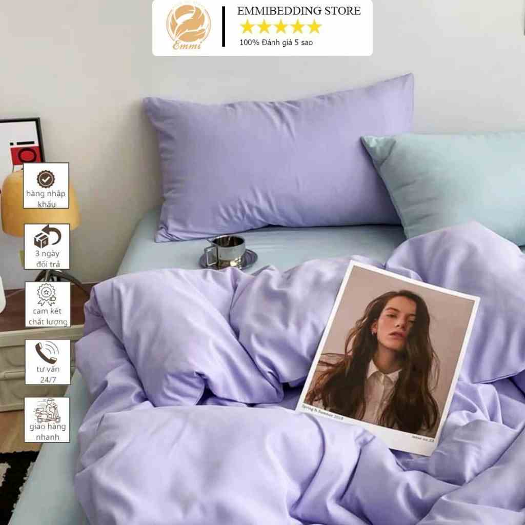 [Mã BMLTB35 giảm đến 35K đơn 99K] Bộ Chăn Ga Gối Cotton TC Emmibedding store cao cấp, sét chăn ga gối chưa kèm ruột