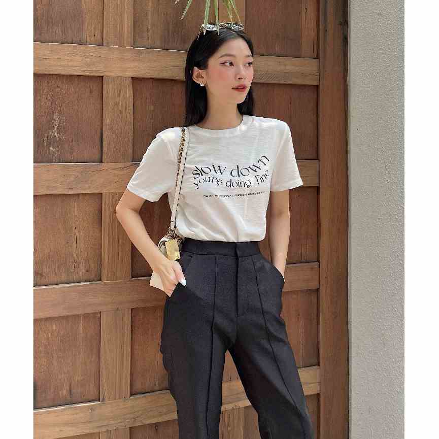 Áo cổ tròn chất linen , Peace House Clothing