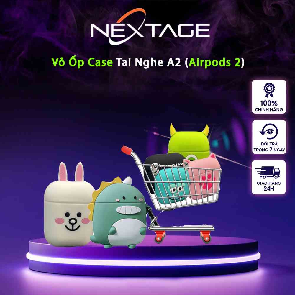 Vỏ Ốp Case Tai Nghe Airpods 2 - Sillicone Chống Bẩn Hoạt Hình Cute - Chính Hãng NEXTAGE