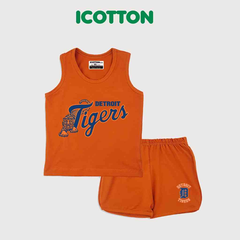 [Mã BMLTB35 giảm đến 35K đơn 99K] Bộ sát nách bóng chày bé trai Icotton đội Detroit tigers