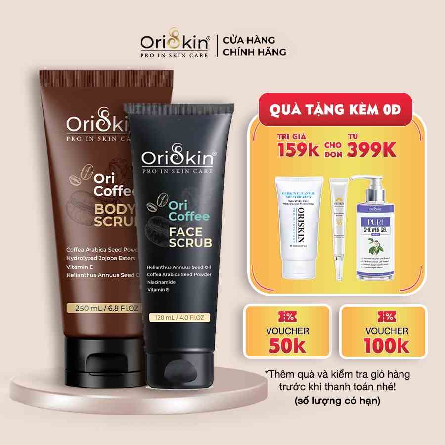 Combo Tẩy Tế Bào Chết Cà Phê Da Mặt  Ori Coffee Face Scrub 120ml và Tẩy Tế Bào Body Ori Coffee Body Scrub 250ml