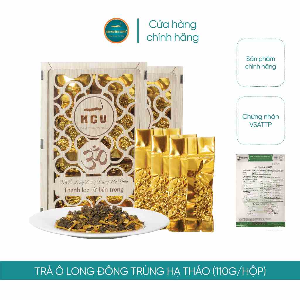 [Mã BMLTB200 giảm đến 100K đơn 499K] Trà Ô Long Đông Trùng Hạ Thảo Kim Cương Vàng (110g/Hộp)