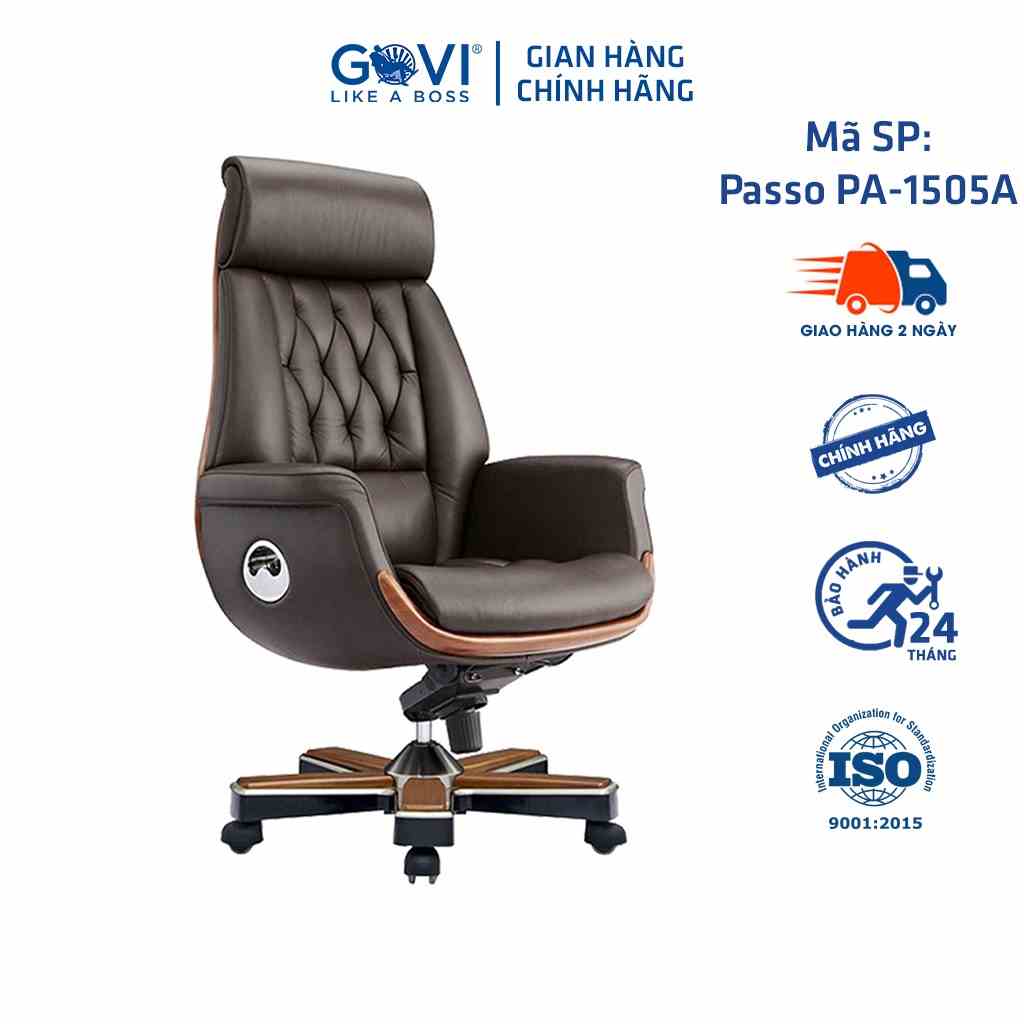 Ghế lãnh đạo GOVI Passo PA-1505A Da bò Italy nhập khẩu